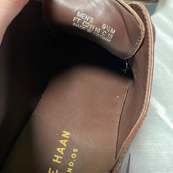Cole Haan Mens Size 9.5 Grand OS Brown Leather Wingtip Oxford Derby Dress Shoes main image 6